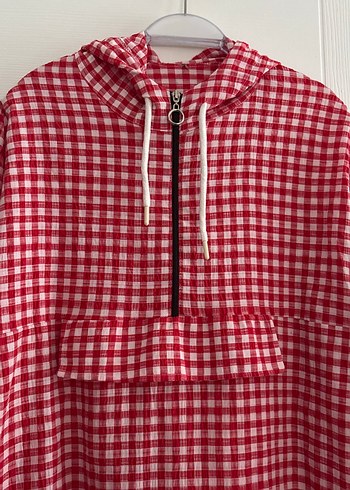 Kareli kırmızı beyaz gömlek - Görsel 2