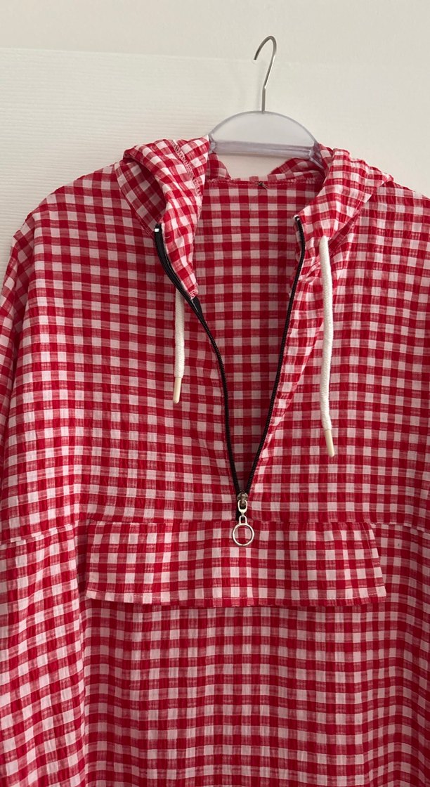 Kareli kırmızı beyaz gömlek - Görsel 4
