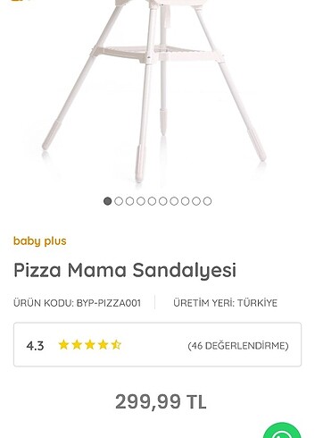 Baby plus Pizza mama sandalyesi 