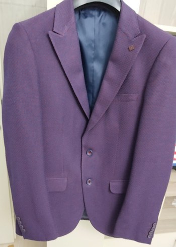 Mor Erkek Düğmeli Ceket, Normal Boy, Notch Yaka - Görsel 4