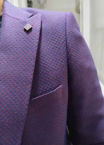 Mor Erkek Düğmeli Ceket, Normal Boy, Notch Yaka - Görsel 5