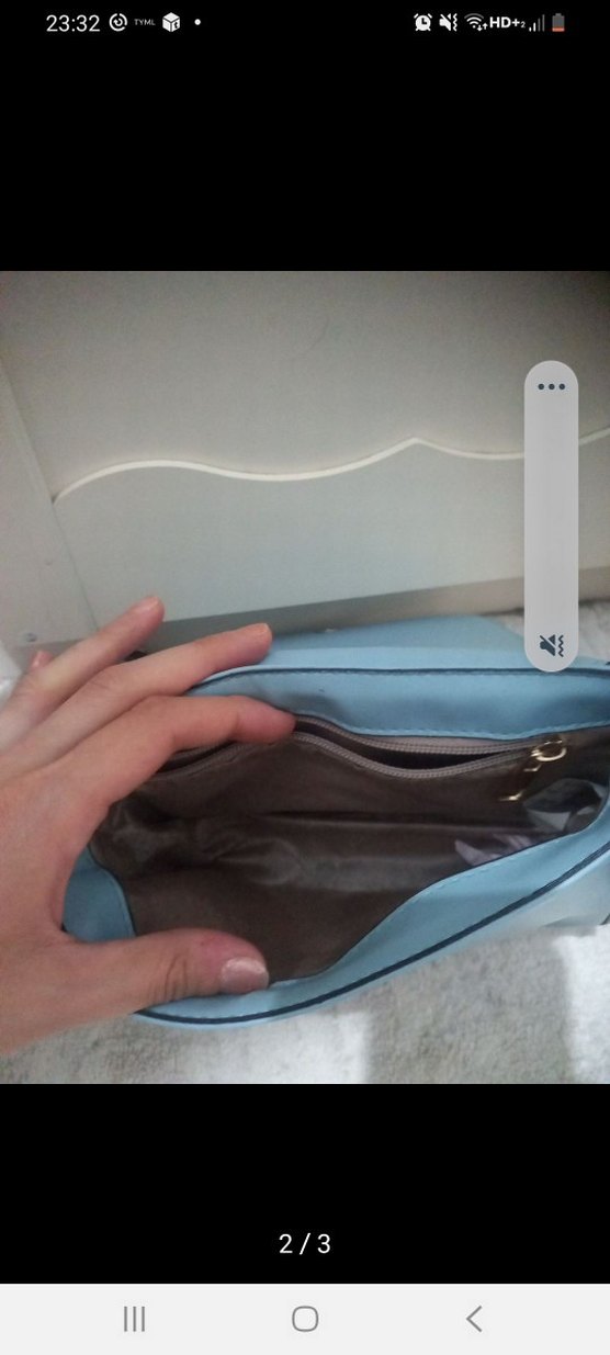 Pastel Mavi Deri Kadın Çanta - Görsel 2