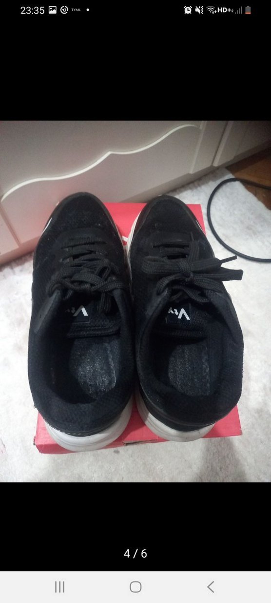 Siyah Elastik Bağcıklı Kadın Spor Ayakkabı - Görsel 3