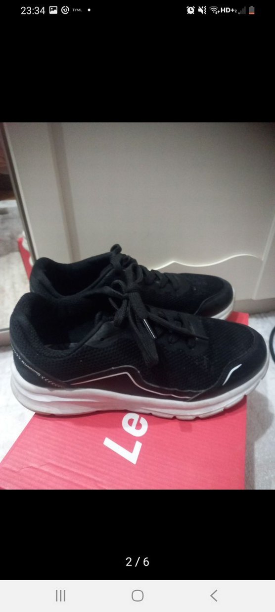 Siyah Elastik Bağcıklı Kadın Spor Ayakkabı - Görsel 5