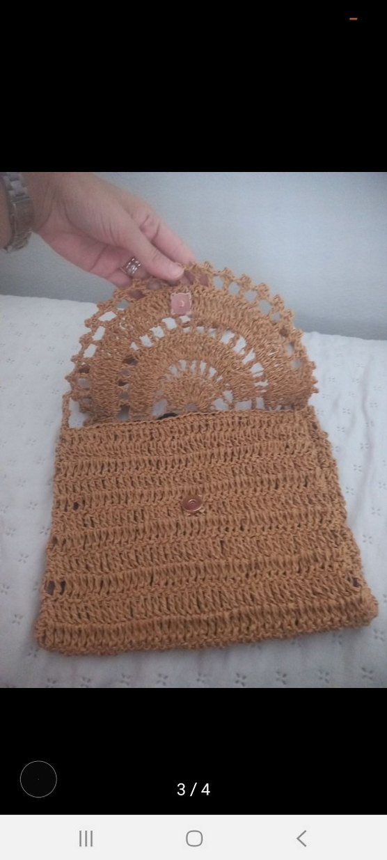 Bej Dantel Detaylı Örgü Bohem Kadın Çanta - Görsel 3