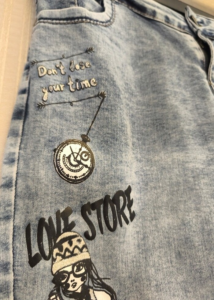 Baskılı jean - Görsel 3