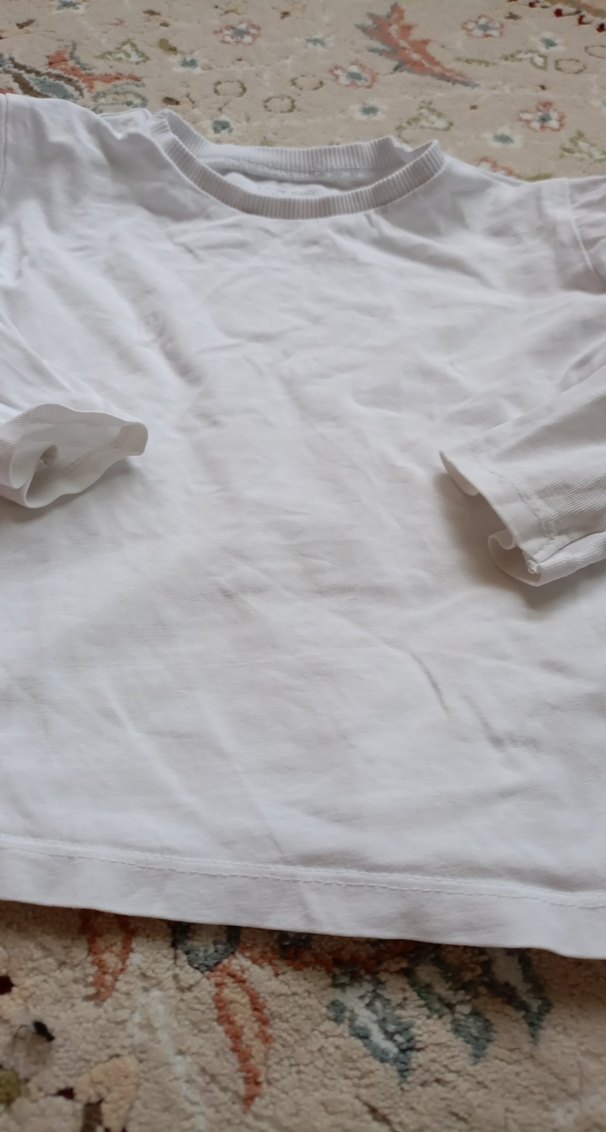 Beyaz Uzun Kollu Çocuk badi - Görsel 2