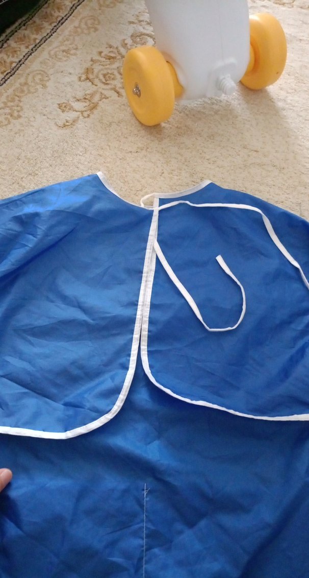 Mavi Bebek Önlüğü Uzun Kollu - Görsel 5