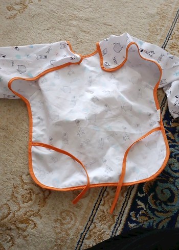 Kolu Uzun Beyaz Bebek Önlüğü - Görsel 6