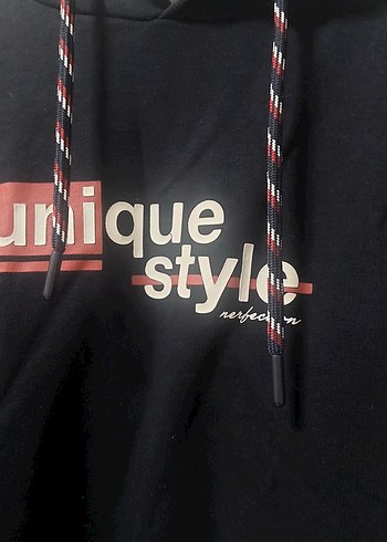 Diğer Erkek Siyah Kapüşonlu Sweatshirt
