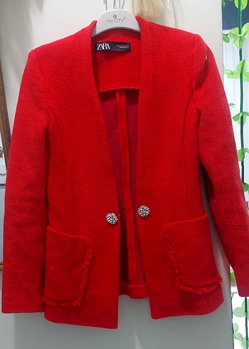 Zara Canli Turuncu Zara Ceket