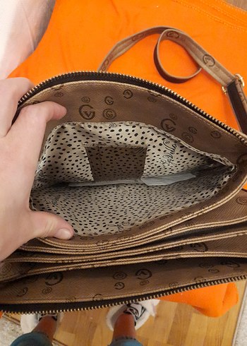 Kahverengi Baskılı kadin Omuz Çantası - Görsel 6