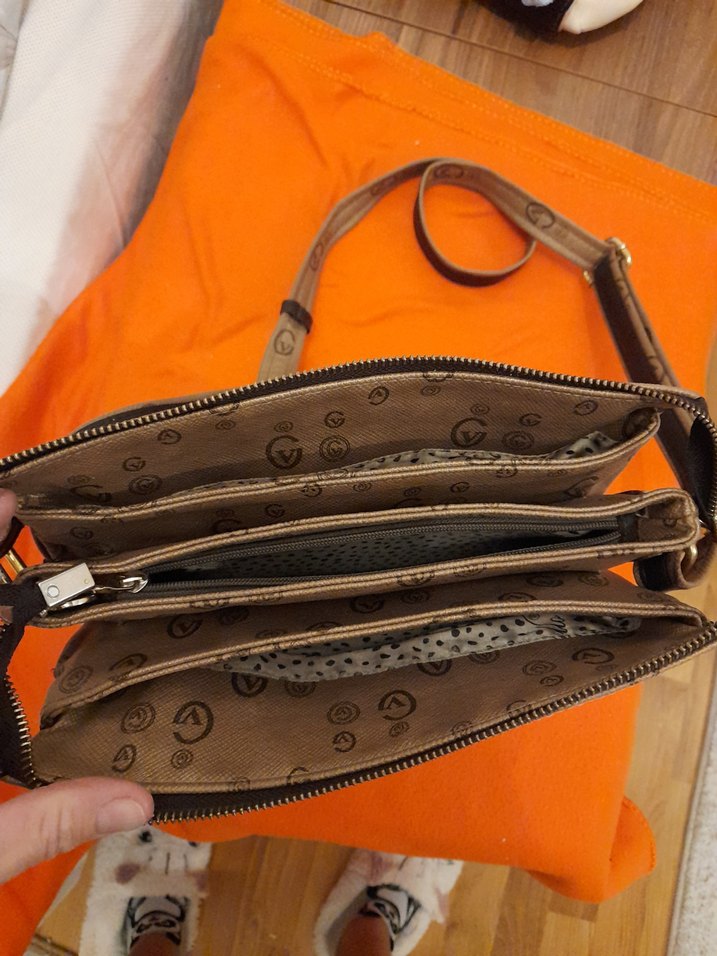 Kahverengi Baskılı kadin Omuz Çantası - Görsel 4