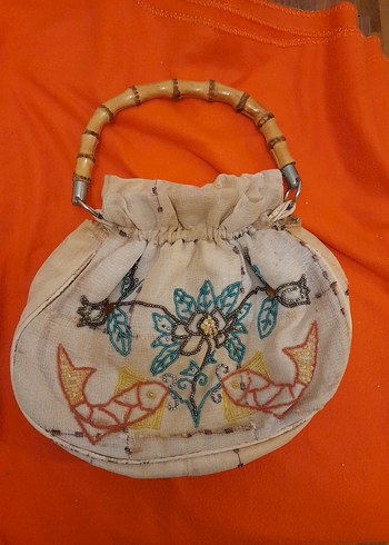 Boncuk İşlemeli Bej Bohem Kadın Çanta - Görsel 4