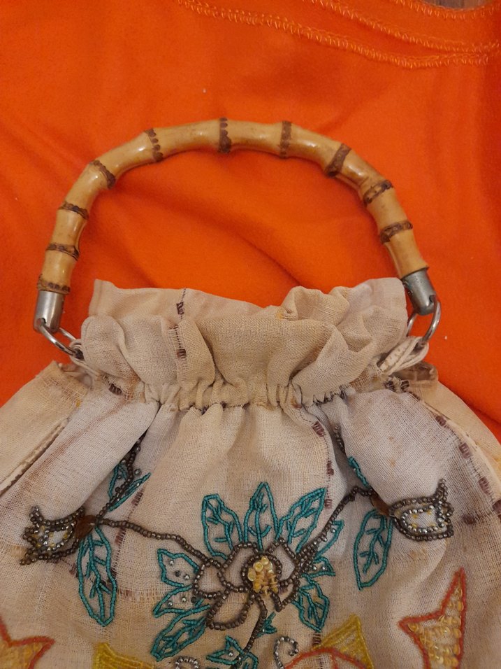 Boncuk İşlemeli Bej Bohem Kadın Çanta - Görsel 2