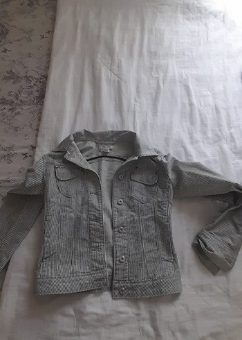 Düğmeli Gri Midi kot Kadın Ceket - Görsel 2