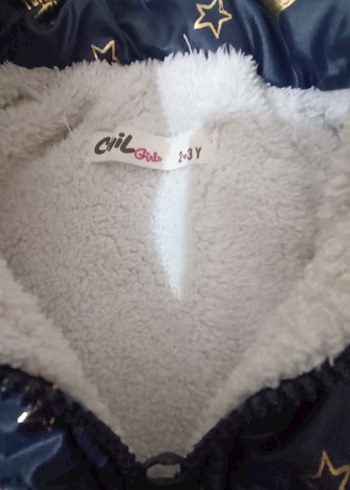 Kız Çocuk Lacivert Kürklü İşlemeli Yelek - Görsel 4