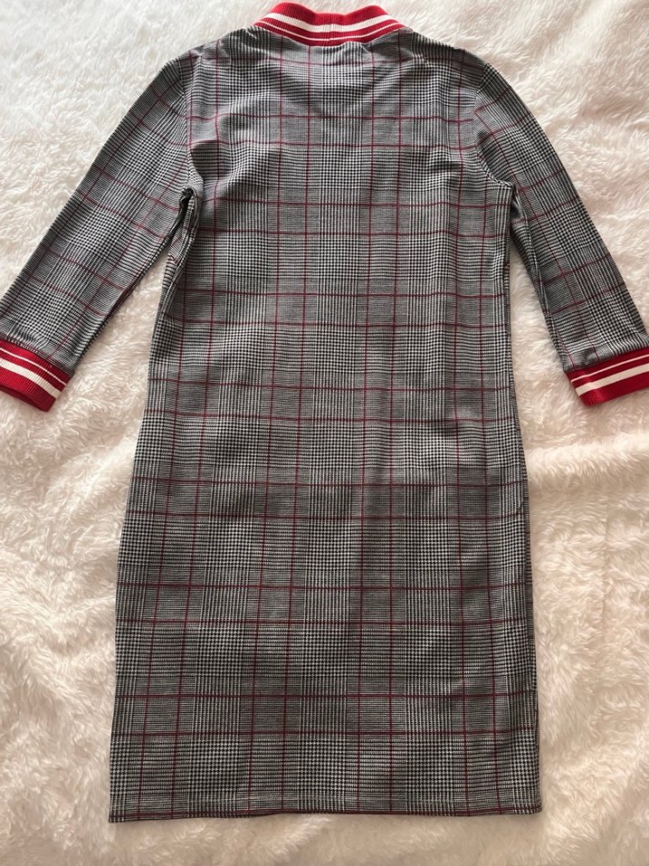 Gri Kırmızı Elbise - Görsel 2