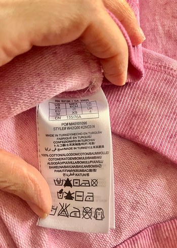 Guess Pembe Acid Wash Sweatshirt - Görsel 5