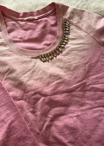 Guess Pembe Acid Wash Sweatshirt - Görsel 2