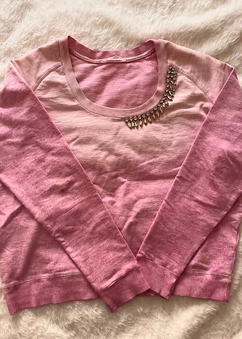Guess Pembe Acid Wash Sweatshirt - Görsel 4