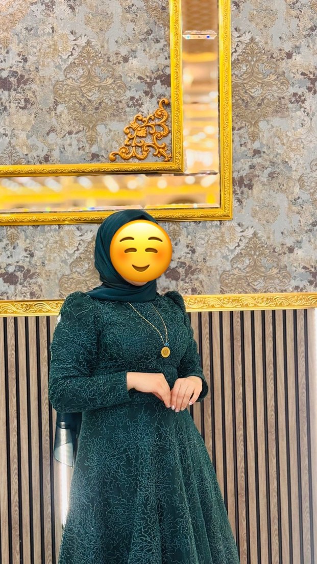 Uzun Kol Etnik Desenli Drapeli Abiye Elbise - Görsel 2