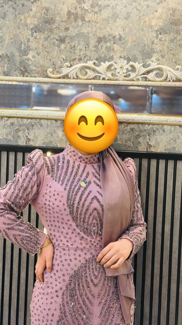 Uzun Mor Drapeli Bohem Abiye Elbise - Görsel 2