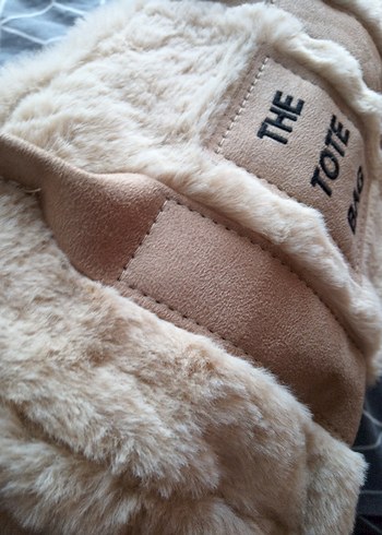 Bej Kürklü Kadın Omuz Çantası - Görsel 2