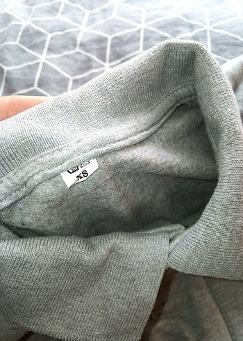 Gri Düğmeli Uzun Kollu Erkek oversize Sweatshirt - Görsel 3