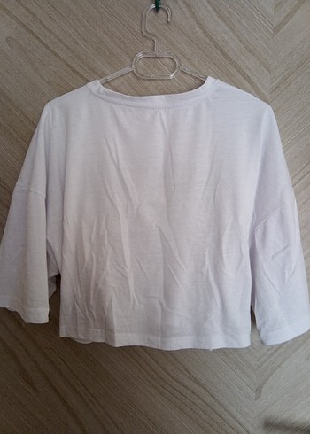 Baskılı Beyaz Kadın Uzun Kollu Salaş Tişört - Görsel 2