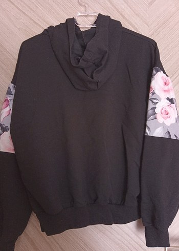 Çiçek Desenli Gri Kadın Sweatshirt - Görsel 3