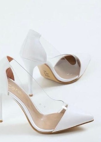 Diğer Beyaz Şeffaf Stiletto Gelin Ayakkabısı