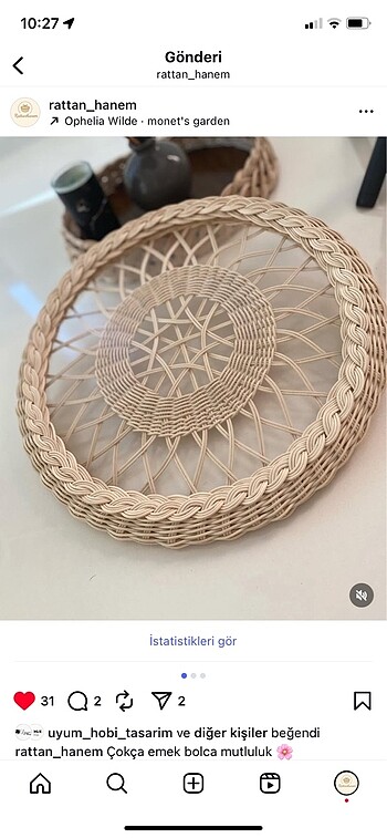 Diğer Rattan cam tepsi