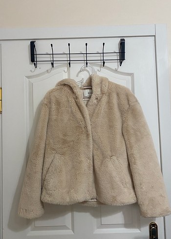 Stradivarius Midi Kadın Suni Kürk Kapüşonlu Ceket - Görsel 2