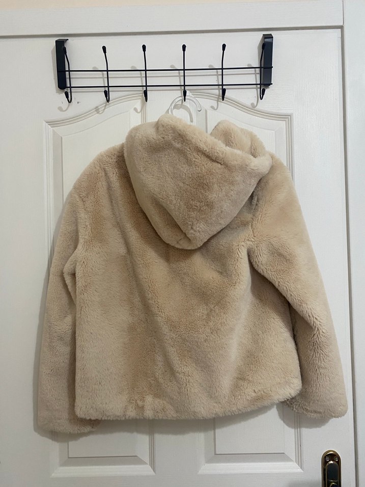 Stradivarius Midi Kadın Suni Kürk Kapüşonlu Ceket - Görsel 3