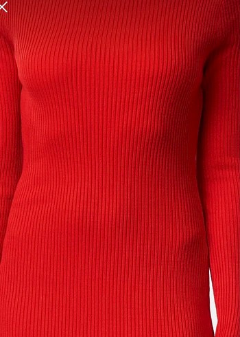 Kadın Kırmızı Uzun Kollu Uzun Elbise - Görsel 5