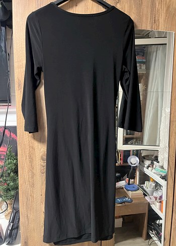 Rolex Drapeli Siyah Hamile Midi Tunik