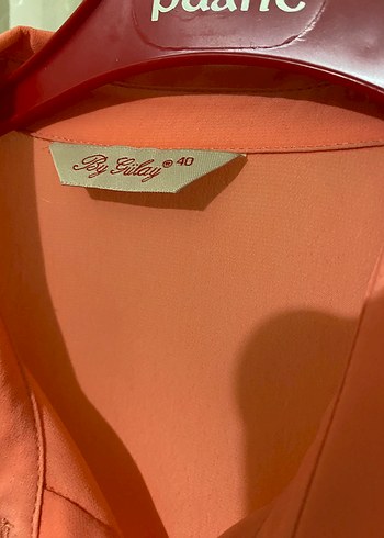 40 Beden Pembe Düğmeli Uzun Kollu Kadın Gömlek