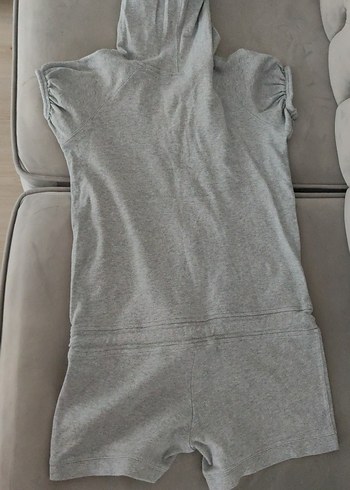 Gri Kadın Kısa Tulum Fermuarlı - Görsel 4