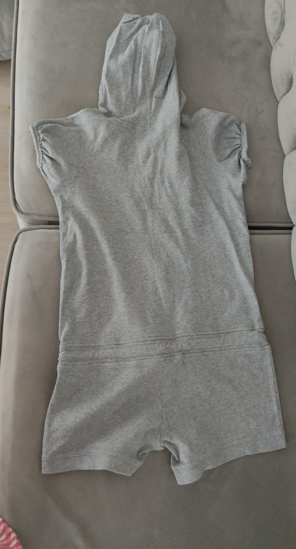 Gri Kadın Kısa Tulum Fermuarlı - Görsel 4