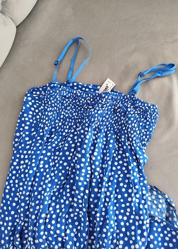 Kadın Mavi Puantiyeli Uzun Tulum - Görsel 3