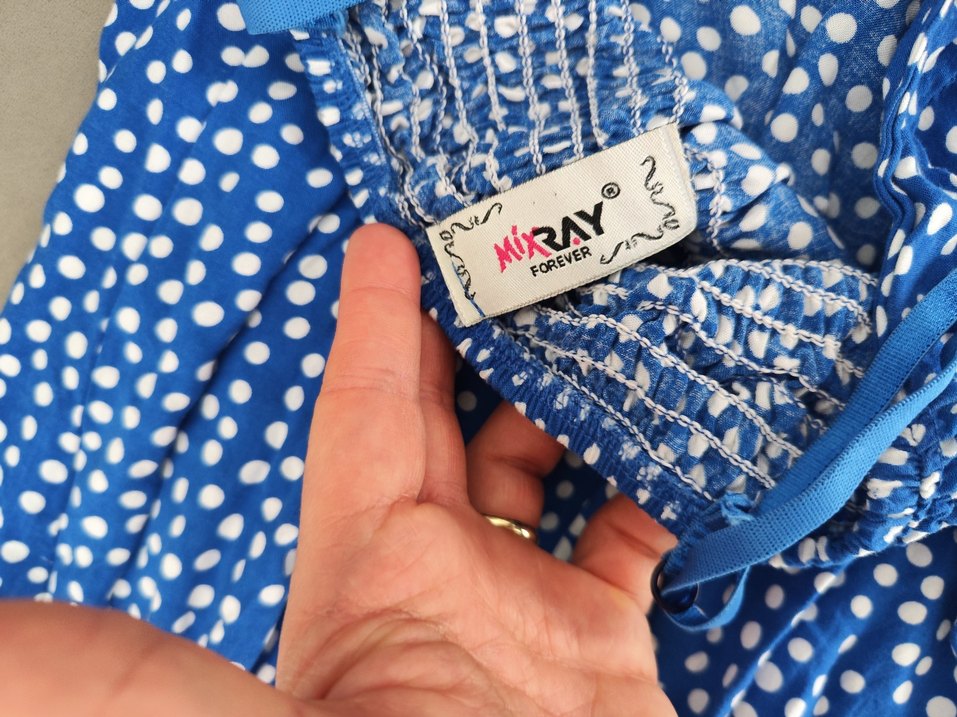 Kadın Mavi Puantiyeli Uzun Tulum - Görsel 4