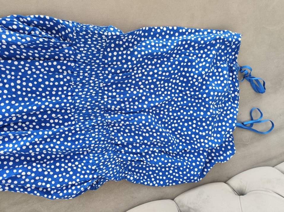 Kadın Mavi Puantiyeli Uzun Tulum - Görsel 2