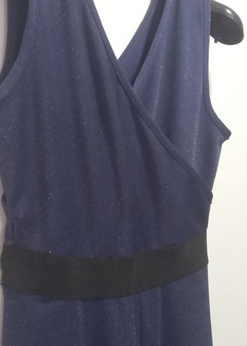 Lacivert Kemerli Kadın Uzun Tulum - Görsel 2