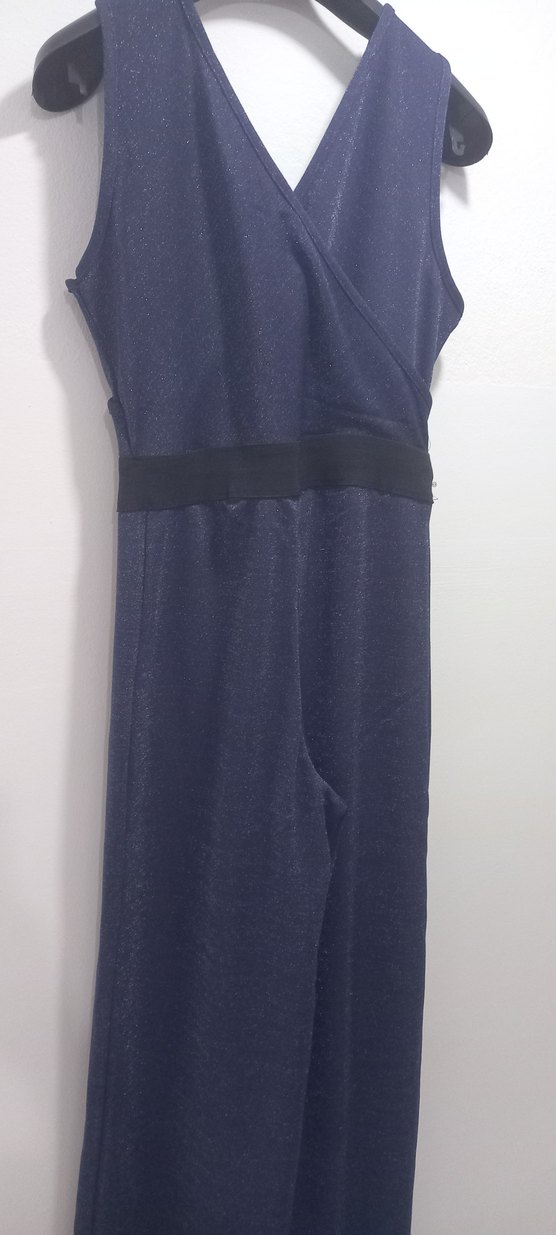 Lacivert Kemerli Kadın Uzun Tulum - Görsel 3