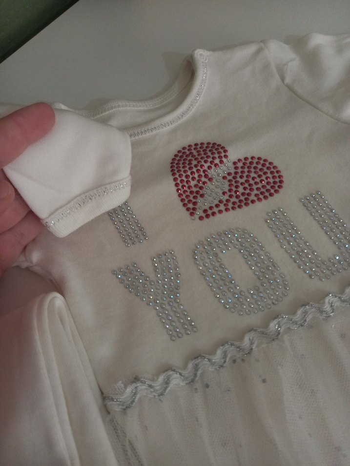 Uzun Kollu Pullu Beyaz Bebek Body - Görsel 2