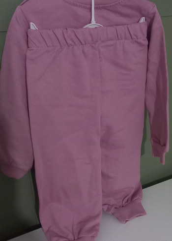 Pembe Uzun Kollu Kelebek Baskılı Bebek Kız Takımı - Görsel 2