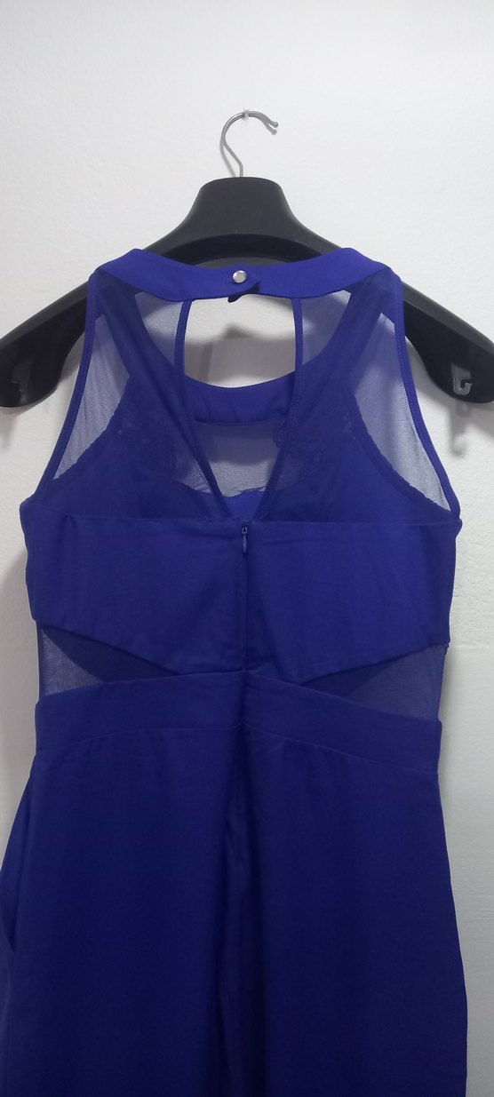 Dantel Detaylı Lacivert Kadın Uzun Tulum - Görsel 3