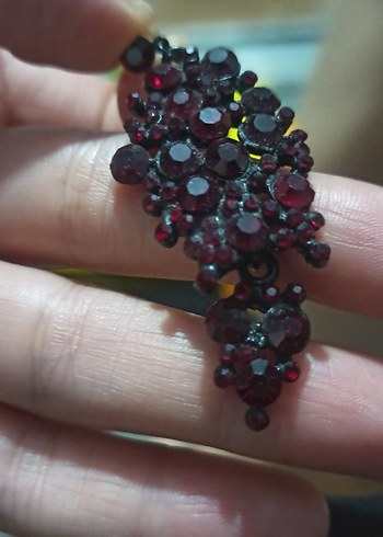 Beden bordo Renk Bordo Payetli Uzun Kadın Küpeler metal