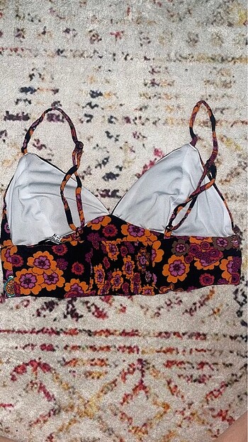 36 Beden Çiçek desenli Crop (mini üst)